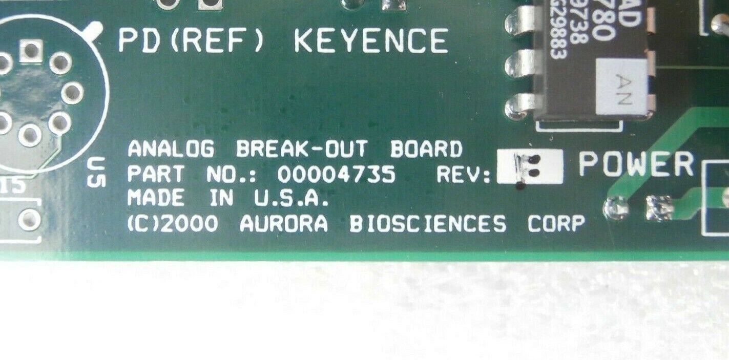AuroAurora Biosciences 00004735 Analog Break-Out Board PCB Keyence Working Spare