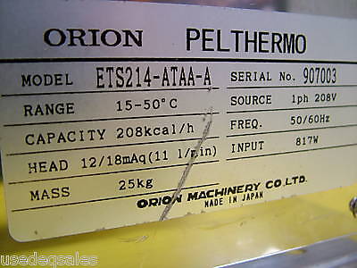 Orion Machinery ETS214-ATAA-A Chiller PEL THERMO Used Working